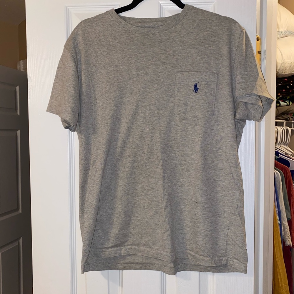 Grey pocket polo T-shirt
